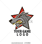 logo game, wolf head on star. vektor background for you