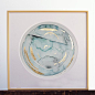 Original gold gilded + aqua watercolor sphere art by Naomi Ernest: 