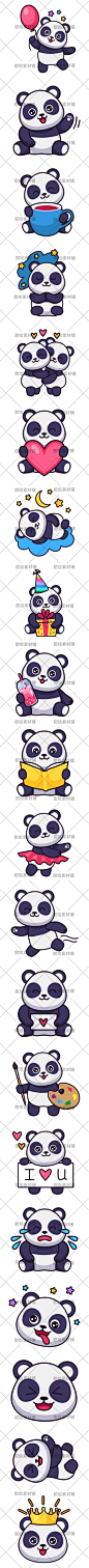 卡通可爱动物吉祥物熊猫ip形象设计LOGO装饰插画AI矢量设计素材-淘宝网