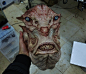 Latex Half mask display piece., ARIS KOLOKONTES : Sculpted in water based clay and cast in latex. Painted  with "stretchy paint" . A brand i ordered online and prooved to work great with latex.