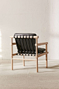 Leather Dowel Arm Chair: 