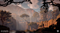 Horizon Zero Dawn - Jungle Landscapes, Lucas Bolt : The images here feature the teams collaboration to build an overgrown version of Monument Valley, Utah in the U.S. <br/>The landscapes were largely built by: Jacob Tai, Ben Jaramillo, Lucas Bolt, W