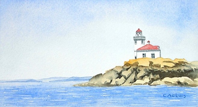 绘画：C.Aelbers，静谧的海边。