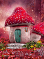 红色蘑菇房子