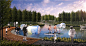 生态湿地公园水上游乐区概念景观设计效果图