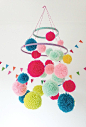 DIY pom pom chandelier | Mollie Makes 42