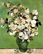 A Vase of Roses - Vincent van Gogh - Painted in May 1890 while in the Saint-Rémy Asylum - Current location: Metropolitan Museum of Art, New York, USA ...............#GT: 