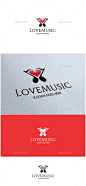 爱音乐的标志——符号标志模板 Love Music Logo - Symbols Logo Templates音频作曲家、和谐、心、仪器、爱、旋律,音乐,注意,声音,工作室 audio, composer, harmony, heart, instrument, love, melody, music, note, sound, studio