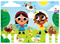 Vacaciones : Character design and illustrations for "Super Valijita" Kids Magazine. Holidays issue.