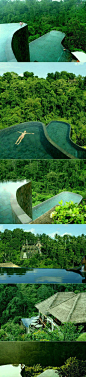 巴厘岛乌布空中花园的双层无边泳池