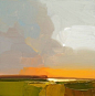 美国画家  Robert Roth 用大块的油画笔触涂出天空与海交界出的美景 ​