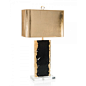 Gold Leaf and Black Marble Table Lamp - Portable Lighting - Lighting - Our Products