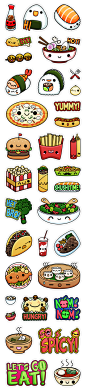 Viber's Kawaii Food Stickers : Sushi, burger, pizza... or tacos! Express yourself with these 35 stickers of kawaii food in your app Viber. So tasty just for you! Work we made for the messaging app Viber. Bon apetit!