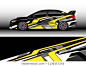 Car decal graphic vector, truck and cargo van wrap vinyl sticker. Graphic abstract stripe designs for branding, race and drift livery car