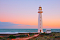 89. Point Lowly Lighthouse, Whyalla, 南澳大利亚州，澳大利亚。晚霞中的灯塔