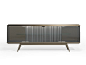 Glass sideboard with doors with integrated lighting LONDON | Sideboard by Reflex