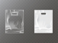 Transparent and white plastic or foil bag with hang hole Free Vector