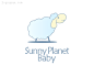 标志说明：阳光明媚的星球宝贝品牌童装logo设计。