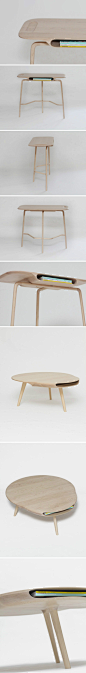 加拿大设计师Loïc Bard的两件作品：Desk Malvina 和 Tokyo Table 。