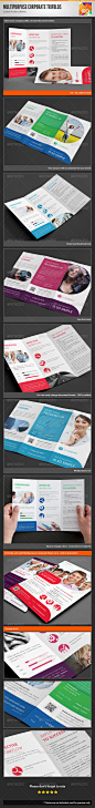 Clean Multipurpose Corporate Trifold Templates - Corporate Brochures#采集大赛#