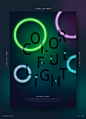 彩色霓虹 闪亮彩灯 创意字体 简约时尚 渐变主题海报设计PSD ti357a3901