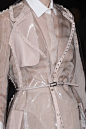 Chiffon shirt & clear plastic coat with studded leather trim; fashion details // Valentino S/S 2013
