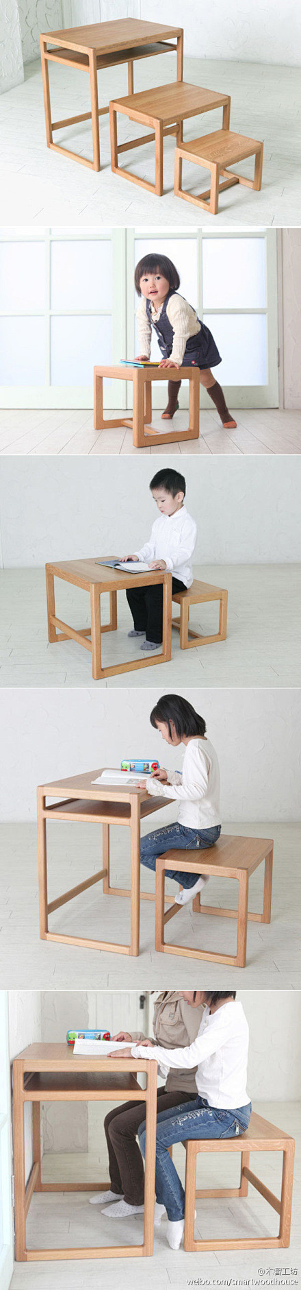 日本o-jj工作室设计的课桌三件套，可以...