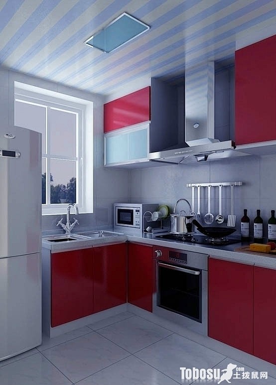 最新欧式风格开放厨房装修美图—土拨鼠装饰...