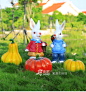 树脂雕塑卡通兔子摆件幼儿园仿真南瓜装饰品花园庭院园林景观摆设-淘宝网