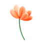 潮国创意_3d立体橙色卡通花朵春天春季膨胀花卉植物编号T31557492