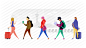 different-people-passing-by-ui-banner-preview #人物# #扁平# 走路
