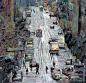 都市水彩作品 作者 John T. Salminen