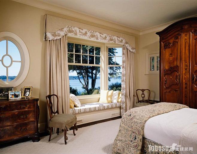 卧室飘窗布置图—土拨鼠装饰设计门户