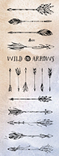 #tattoo##纹身##图案#Wild Arrows. 15 hand drawn Clipart. Tribal native by OctopusArtis: 