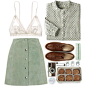A fashion look from August 2015 featuring white long sleeve shirt, Topshop and lace bra. Browse and shop related looks.