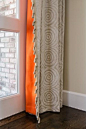 Line the curtains with a pop of color.: 