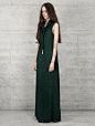 定制 ISAEI 独立原创设计师品牌 墨绿气质长款连衣裙 夏季新款女装 2013