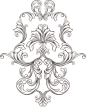 国外欧式复古边框花纹纹理图标LOGO装饰免抠PNG图案 (637)