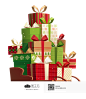 圣诞节圣诞礼物礼盒PNG：(1000×1147)