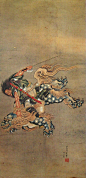 浮世绘师葛饰北斋的奇想肉笔画，基本上都是七十五岁往后的作品了