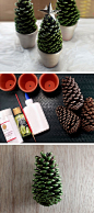 Pine Cone Christmas Trees | Click Pic for 22 DIY Christmas Decor Ideas on a Budget | Last Minute Christmas Decorating Ideas for the Home: 