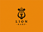 lion + harp / logo idea harp lion