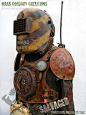 Post apocalyptic armour - real steel breastplate and pauldrons, plastic visor and helmet. Enquiries and commissions always welcome @ www.markcordory.com