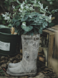 巴赛尔雨鞋花盆复古落地创意插花花器摆件室内客厅花园装饰花桶