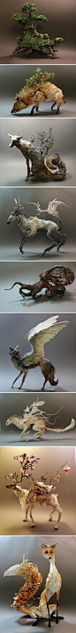 来自加拿大雕塑家 Ellen Jewett 的幻想生物雕塑作品。[转]