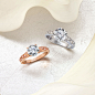 A duo of rings from the Laurence-Graff-Signature Bridal Setting by Graff