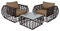 Classy Aluminum Wicker Outdoor, Set of 3 contemporary-outdoor-lounge-sets