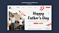 Flat design father's day landing page design template