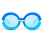 好莱坞泳池海蓝色圆形超大镜子太阳镜