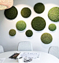 Moss panels at the office of Hässelby Blommor